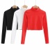 long-sleeved high neck solid color bottoming shirt  NSAC19411