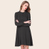 round neck loose casual solid color long sleeve dress  NSJR19424