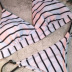 triangle stripe gather bikini NSZO19517
