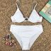 two-piece solid color high-waist swimsuit NSZO19525