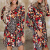 leopard print hit color printing long-sleeved dress  NSZH19541