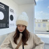 fashion wild two-color stitching velvet knitted hat NSTQ19641
