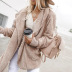 autumn and winter new long-sleeved hooded fur cardigan coat  NSKL19727