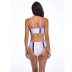 striped high waist bow split swimsuit NSHL19800
