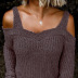 autumn solid color sexy long-sleeved pullover sweater   NSSI20119