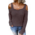 autumn solid color sexy long-sleeved pullover sweater   NSSI20119