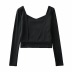 square neck long-sleeved top NSAC20139