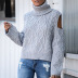 sexy strapless long-sleeved high neck pullover ladies sweater  NSSI20154