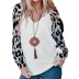 leopard print long-sleeved v-neck casual sweater  NSSI20173