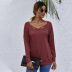 solid color round neck long sleeve t-shirt NSAL20340