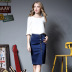 denim mid-length skirt NSDT20358