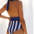 sexy high waist striped one-piece bikini  NSHL20367