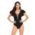 new deep V hollow sexy ruffled one-piece swimsuit  NSHL20380