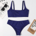 nylon plain split high waist swimsuit  NSHL20381