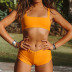high waist boxer solid color split swimsuit  NSHL20393