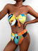 tube top high waist split swimsuit  NSHL20398