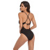 new V-neck lace solid color one-piece swimsuit NSHL20443