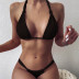 bikini de color sólido con hebilla plisada NSHL20453