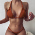 solid color pleated buckle bikini  NSHL20453