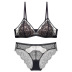 lace no steel ring triangle cup bra set  NSWM20477
