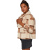 stand-up collar plaid woolen short jacket NSME20833