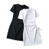hollow design short-sleeved dress  NSLD20878