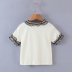 silk lace puppy short-sleeved T-shirt  NSAM21049