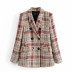 all-match color check plaid suit jacket   NSLD21065