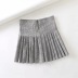 asymmetric pocket pleated high waist plaid skirt  NSAC14944