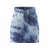tie-dye printed high-waist denim skirt  NSAC14948