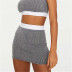 Knitted high waist inlaid color pit strip bag hip skirt NSAC14960