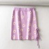 small daisy print lace side slit knit skirt  NSAC14966