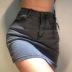 side lace high waist denim skirt  NSAC14985