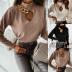 high neck chain decoration solid color knitted shirt  NSYD15128