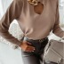 high neck chain decoration solid color knitted shirt  NSYD15128