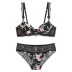 floral sexy lace underwired underwear set  NSCL15164