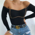 Fashion solid color knitted one-piece T-shirt NSLD15293