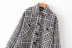 casual simple black and white plaid woolen coat  NSLD15336