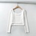 square neck high waist short double layer t-shirt NSAM21109