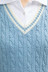 casual simple contrast color V-neck knitted vest  NSLD21153