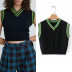 fashion contrasting color knitted vest   NSLD21154