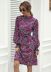 stand-up collar lantern sleeve lace-up printed dress  NSMY21173