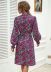 stand-up collar lantern sleeve lace-up printed dress  NSMY21173