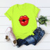 sexy red lips print short-sleeved T-shirt  NSSN21191