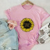 sunflower print short sleeve T-shirt  NSSN21192