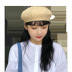 sombrero de boina de color liso con botones de doble cara NSTQ21349