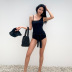 solid color one-piece swimsuit  NSHL21423
