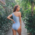 Solid color one-piece swimsuit  NSHL21431
