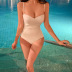 white simple one-piece swimsuit  NSHL21432