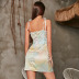 sexy tie-dye split sling short dress NSWX21465